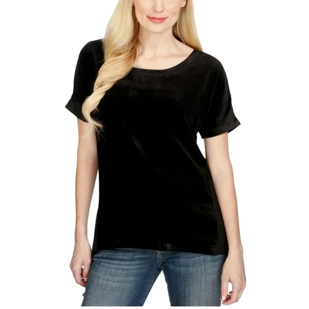 Lucky Brand Womens Velvet Contrast Embellished Shirt Size M New With Tag